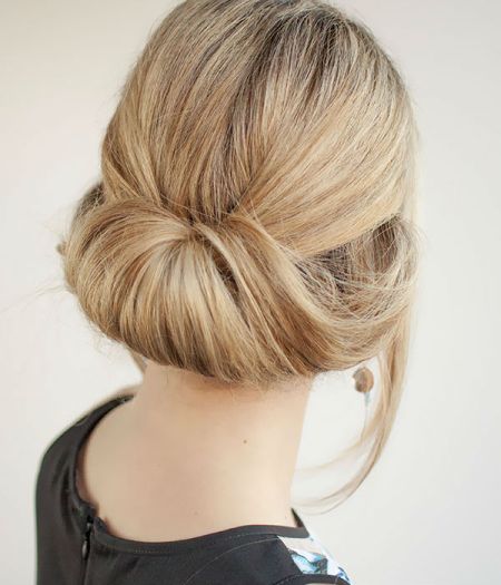 Chic low Rolled Bun Formal and classy bun hairstyles