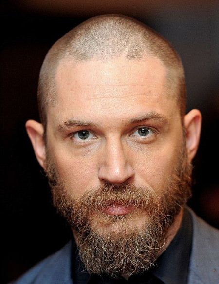 Crew cut with mustache and goatee hairstyles for balding men