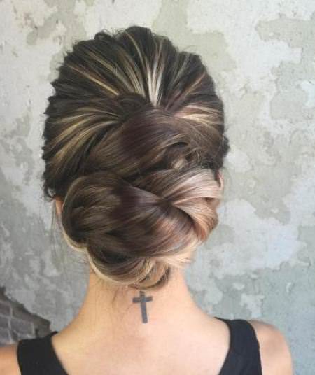Elegant twisted updo bun hairstyles for long hair