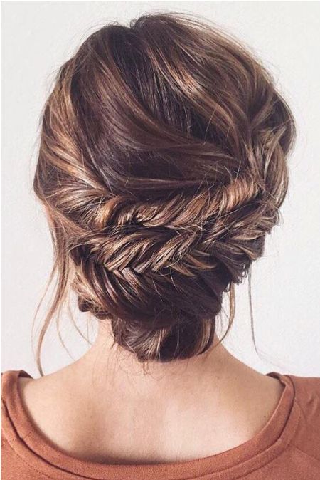 Fishtail updo Formal and classy bun hairstyles