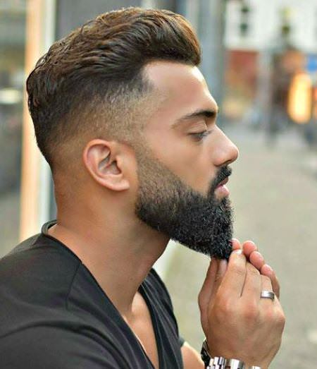 High fade with beard hairstyles for balding men