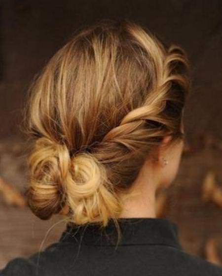 Low bun with side braid low maintenance haircuts and styles
