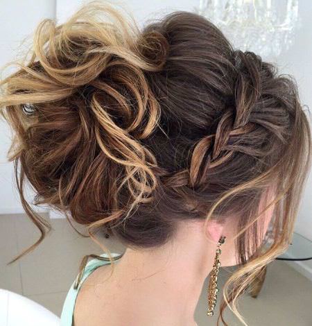 Messy bun with long side pieces bun hairstyles for long hair