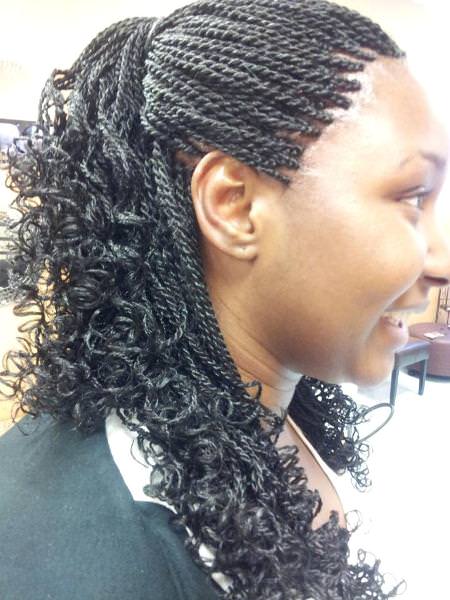 Micro Twists with Kinky Ends hairstyles for natural hair
