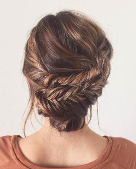 Romantic braided updo bun hairstyles