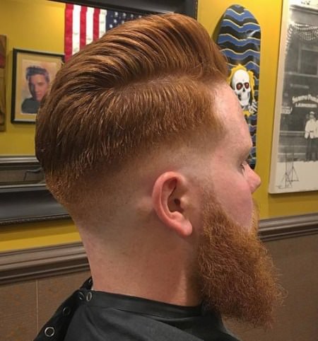 Shaved with Side Part Pomp Shaved Sides Hairstyles and Haircuts for Men