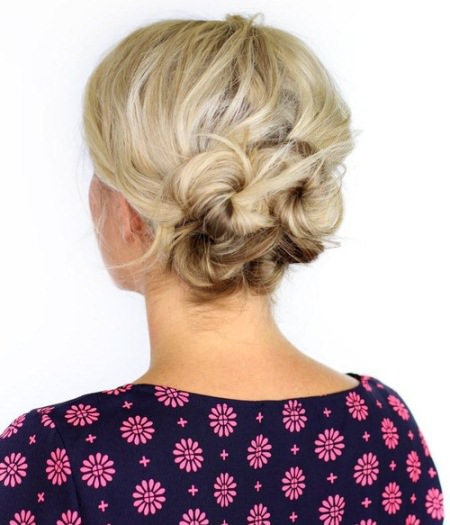 Sweet knotted updos for short hair