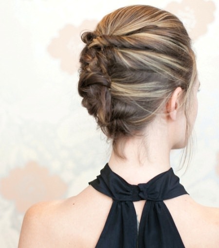 Twist and pin messy updo updos for short hair