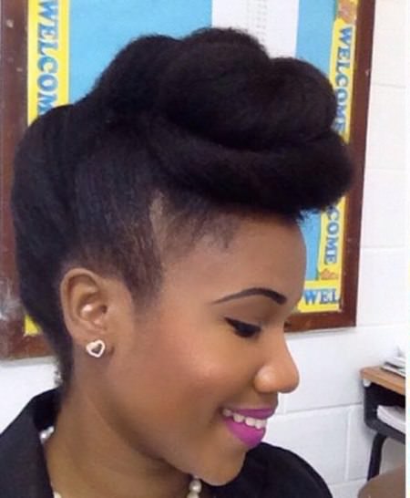 Twisted pompadour updos for natural hair