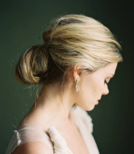 Voluminized low chignon messy bun hairstyles for prom