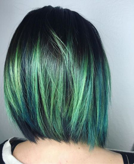 acid green edgy funky hairstyles for medium length hair