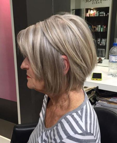 ash blonde layered haircuts for women over 60