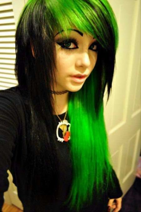 black green emo hairstyles for girls