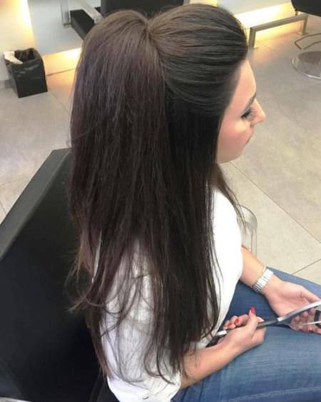 black half ponytails with volume