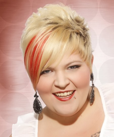blonde hairstyle with a splash of pink short blonde hairstyles