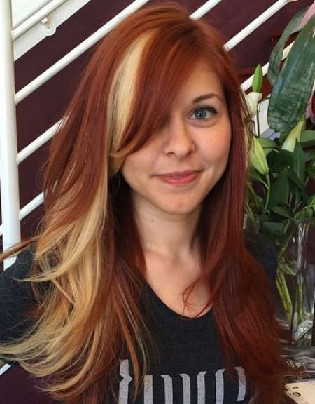 blonde highlights with red head ideas for peekaboo highlights