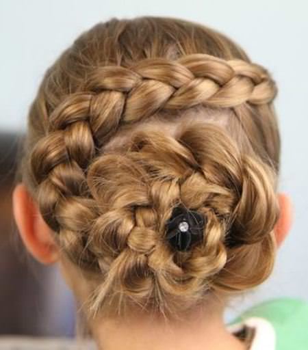 braided bun for school hairstyles