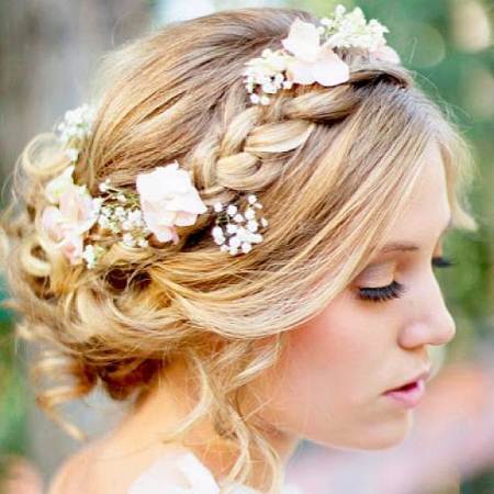 braided bun wedding hairstyles for medium hair