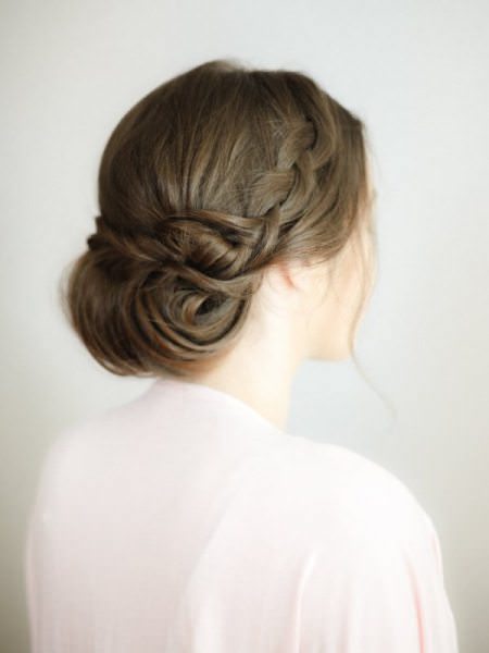 braided chignon bridal hairstyles
