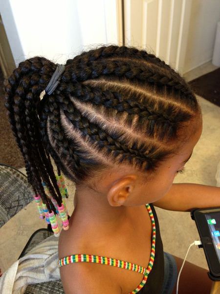 braided ponytail black kids hairstyles