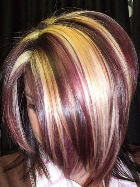 burgundy highlights for blond hair ideas for peekaboo highlights