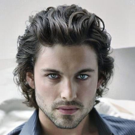 comb back curly haircuts for men
