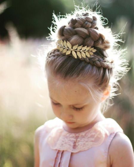 crown braid with high bun braids for kids