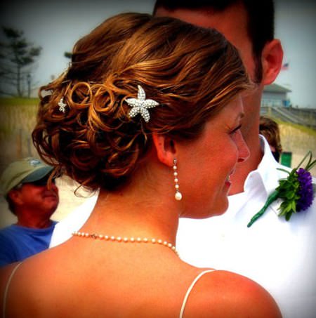 curly Updo beach wedding hairstyles