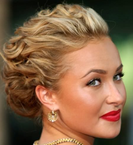 curly updo medium length hairstyles for women