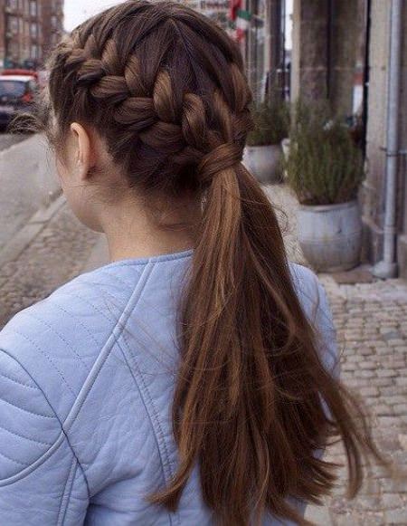 cute double braid school hairstyles
