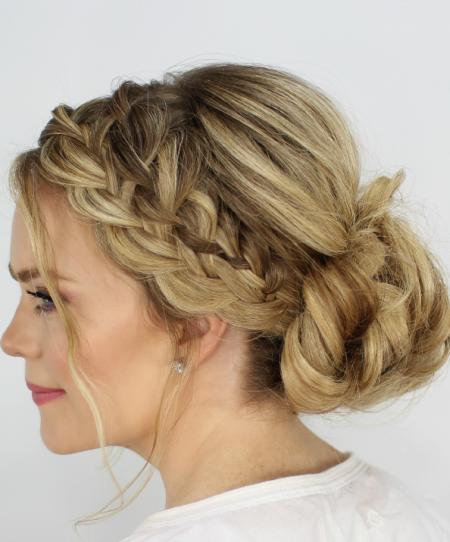 low bun with two sides braid low bun hairstyles