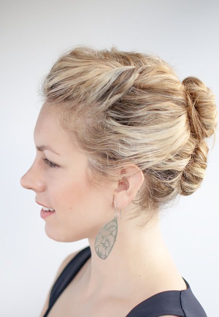 double curly bun updos for curly hair