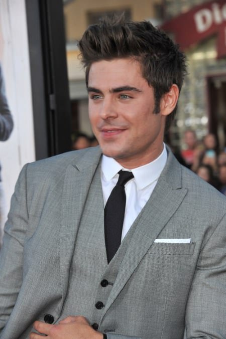 elongated short haircut with sideburn Zac Efron Hairstyles