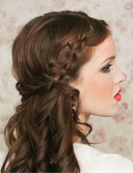 half up crown wedding hairstyles for medium hair