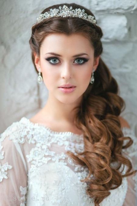 half up half down long curly hairstyle beach wedding hairstyles