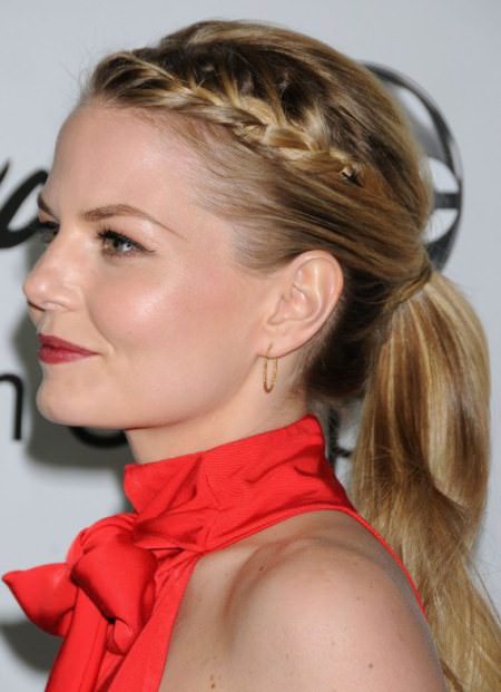 high braided ponytail celebrity looks with long blonde hairstyles