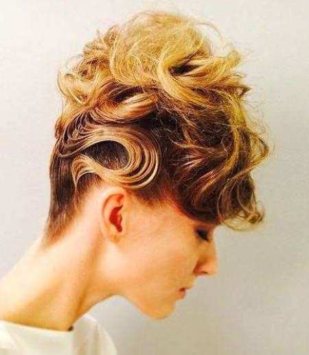 highlighted updo with messy loops bun hairstyles