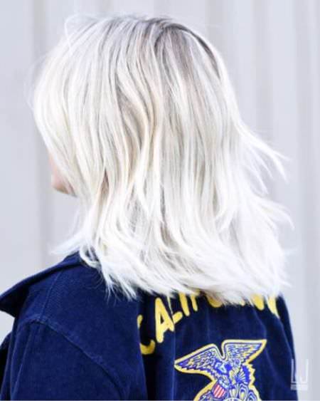 icy california platinum blonde and white hair