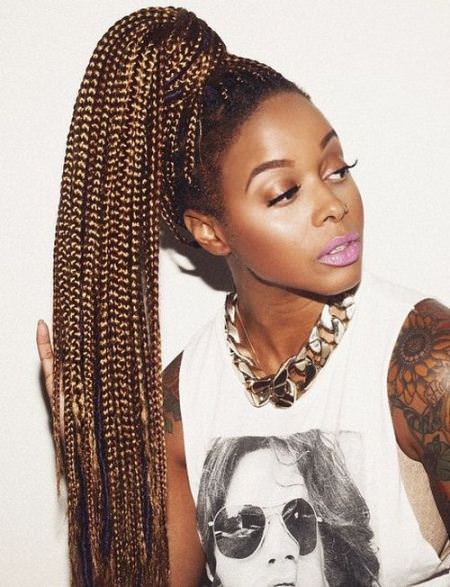 long high pony from box braids hairstyles for long natural hair