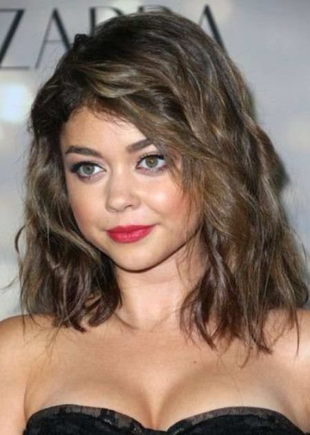 medium hairstyle with choppy bangs medium hairstyles for round faces