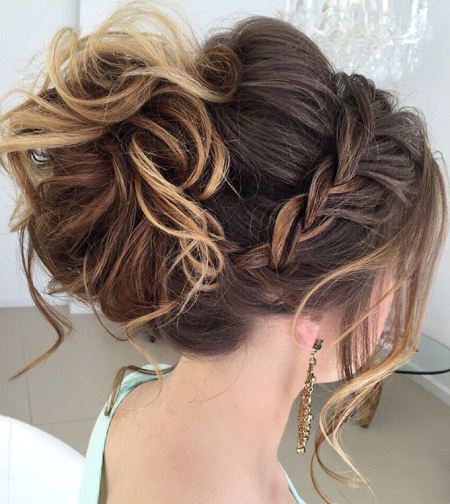 messy bun with long pieces formal updos for special days