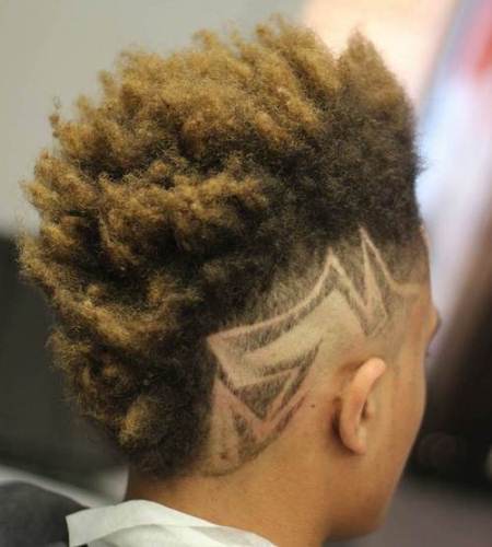 natural highlighted mohawk with side designs mohawks for black men