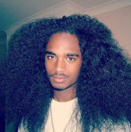 natural long afro long hairstyles for black men