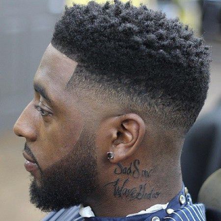 naturally textured fade curly hairstyles for black men