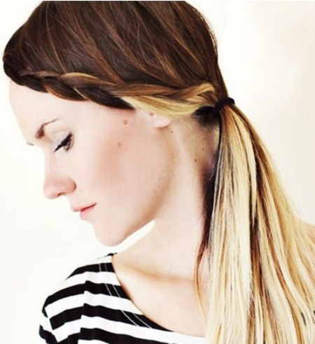 ombre french braided bang hairstyles