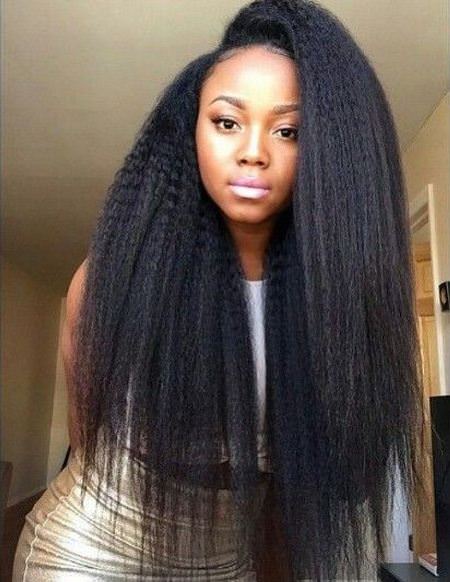 one level straight hairstyles for long natural hair