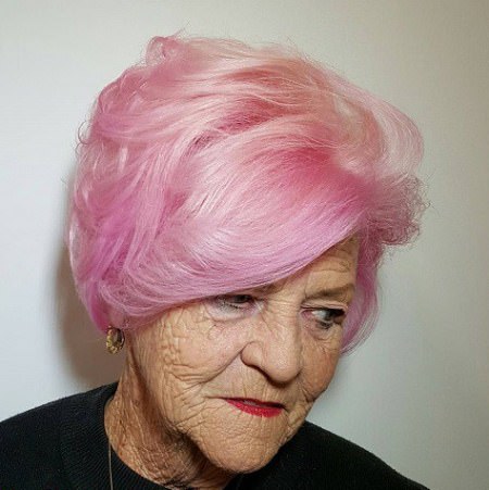 pastel pink pixie haircuts for women over 70