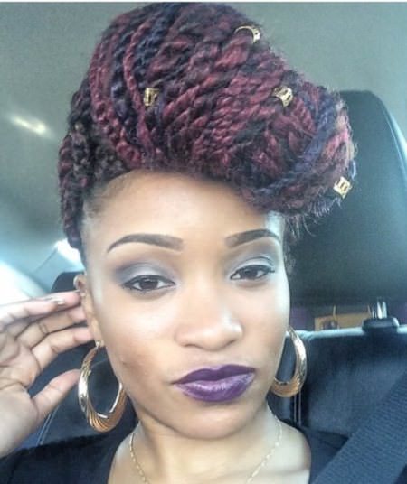 pompadour twist with beads hairstyles for natural hair