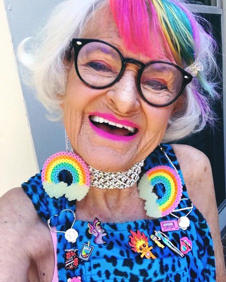 rainbow highlights haircuts for women over 70