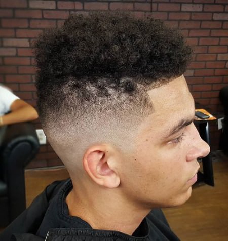 shaved side curly top Shaved Sides Hairstyles and Haircuts for Men